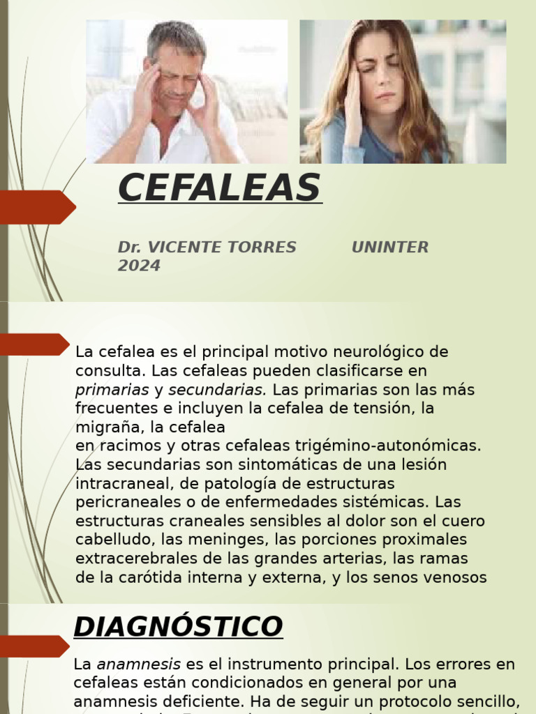 Clasificación y diagnóstico de cefaleas | PDF | Dolor de cabeza | Migraña