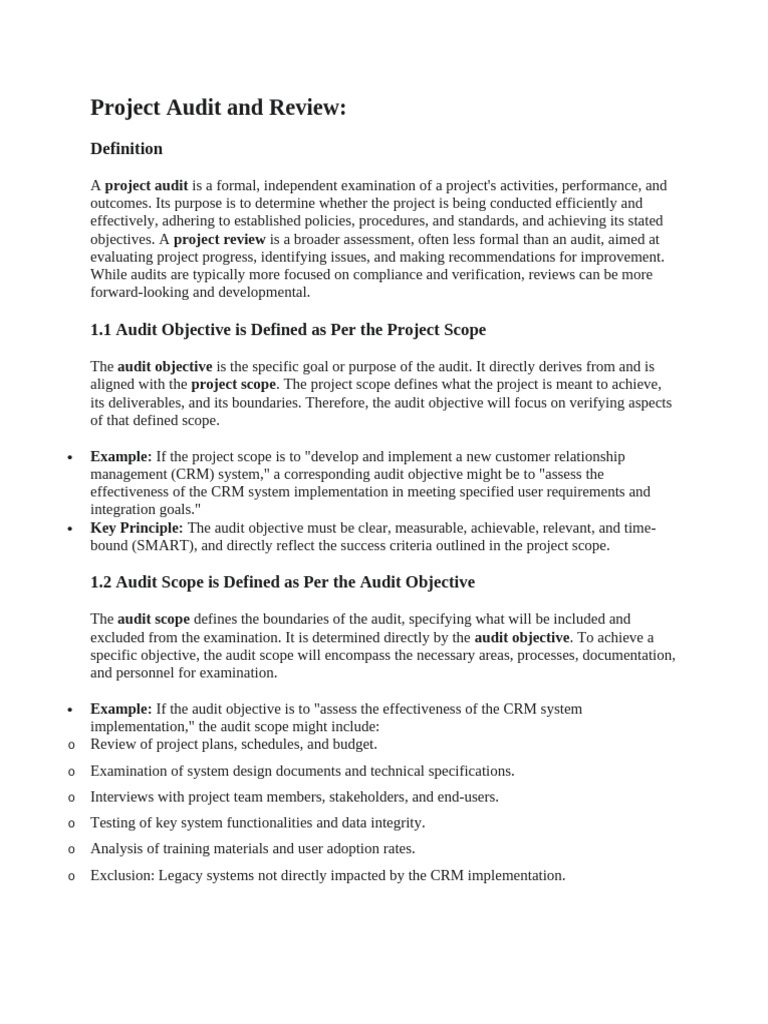 Project Audit and Review Guidelines | PDF | Audit | Project Management