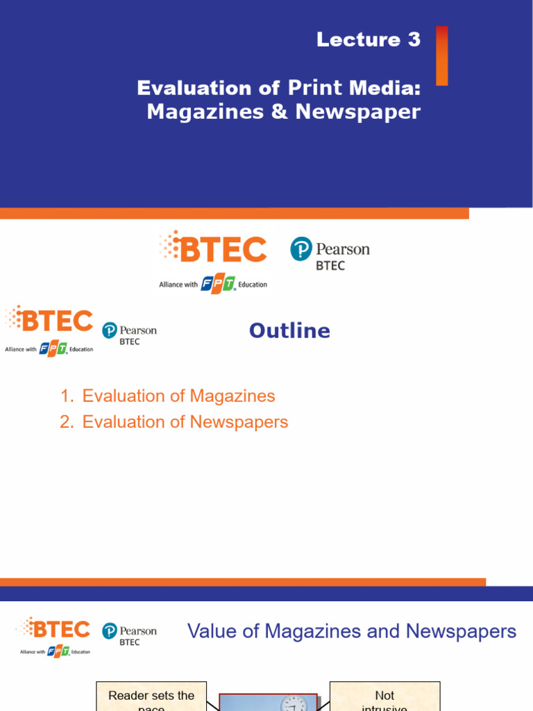 Print Media Evaluation: Magazines & Newspapers | PDF | Newspapers ...