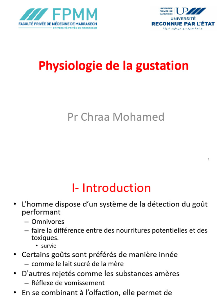 Physiologie de la gustation humaine | PDF | Goût | Langue