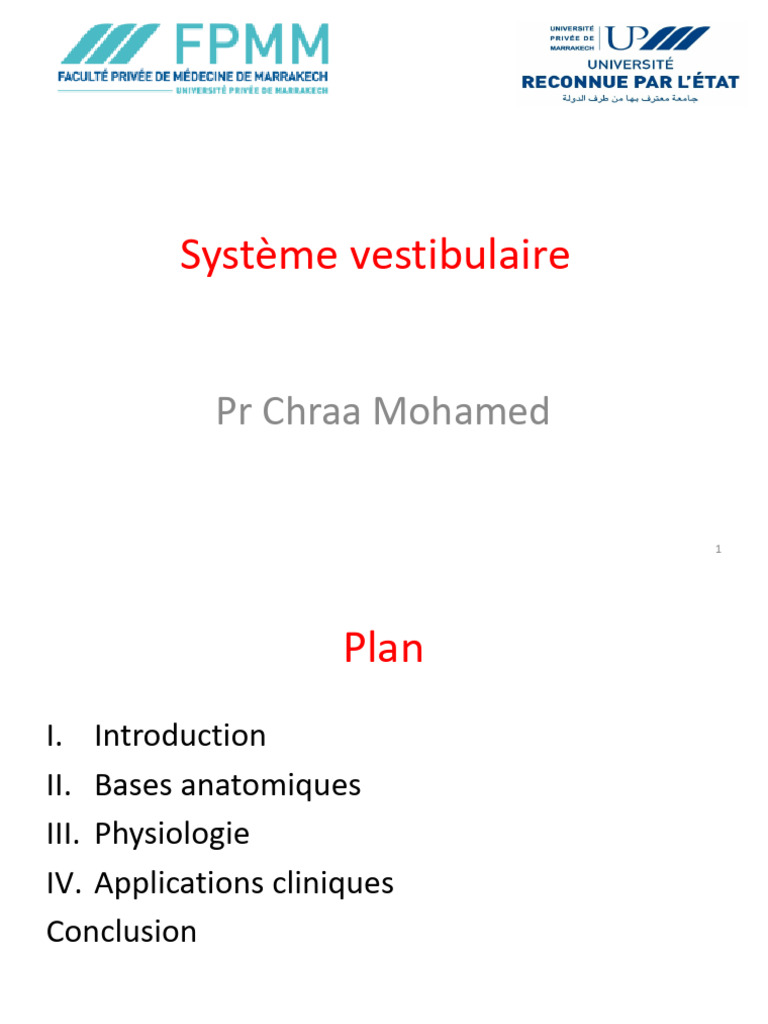 Comprendre le Système Vestibulaire | PDF | Système vestibulaire ...