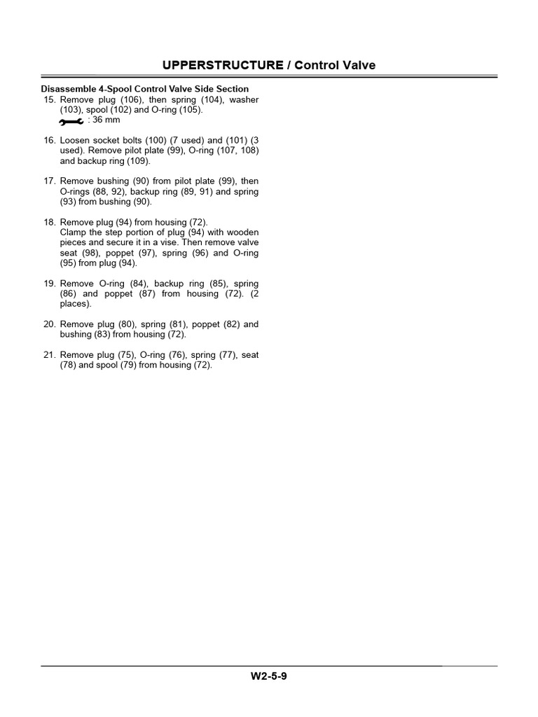 Disassembly Guide for 4-Spool Control Valve | PDF