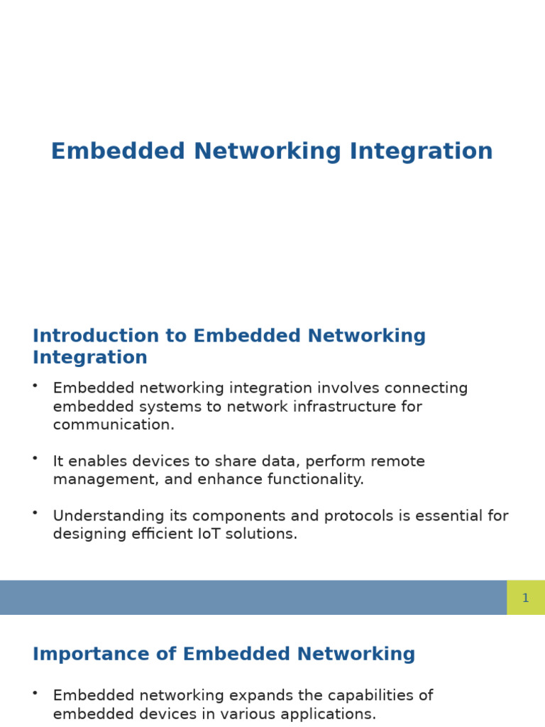 Embedded Networking Integration | PDF | Embedded System | Computer Network