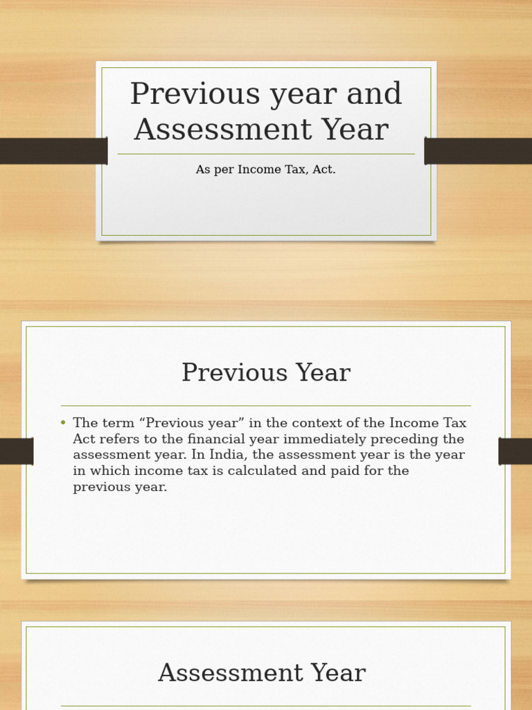 Previous Year vs Assessment Year Explained | PDF | Income Tax | Taxes