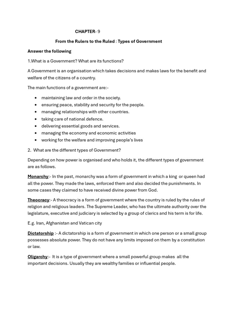 Chapter 9 From Rulers To The Ruled | PDF | Democracy | Political Ideologies