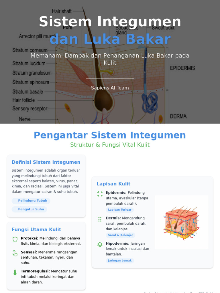 Buat PPT Sistem Integumen Luka Bakar - 202592172611 | PDF