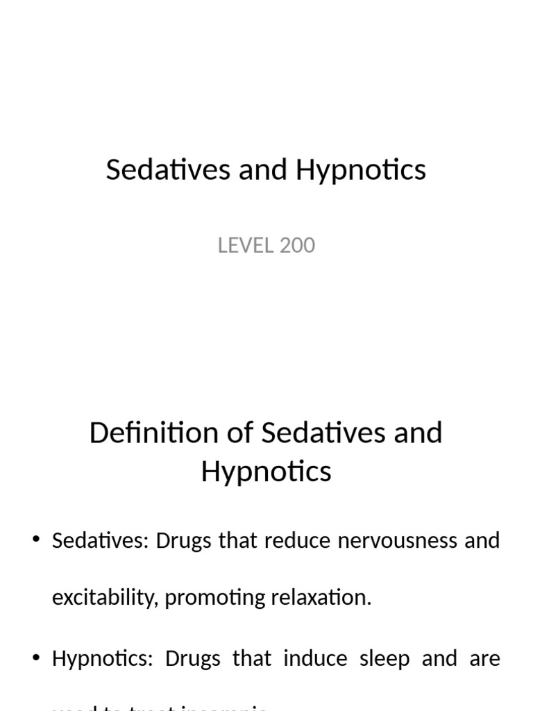 Understanding Sedatives and Hypnotics | PDF | Benzodiazepine | Insomnia