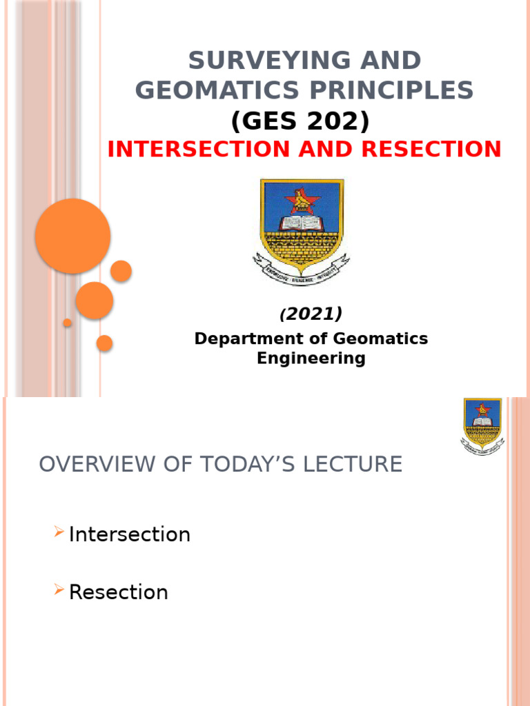 GES202 04 Intersection and Resection | PDF | Circle | Surveying