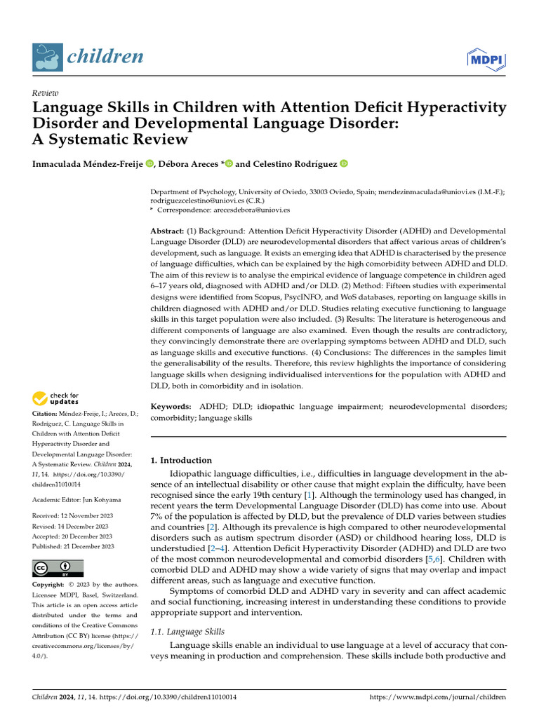 Children 11 00014 | PDF | Attention Deficit Hyperactivity Disorder ...
