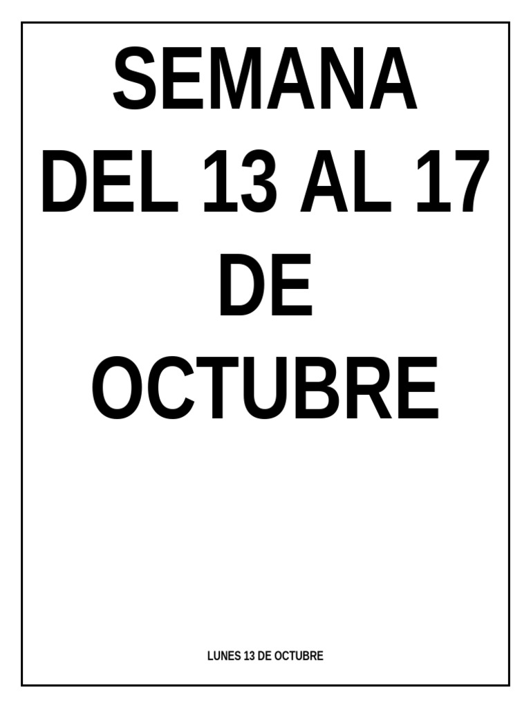 Actividades Educativas del 13 al 17 de Octubre | PDF