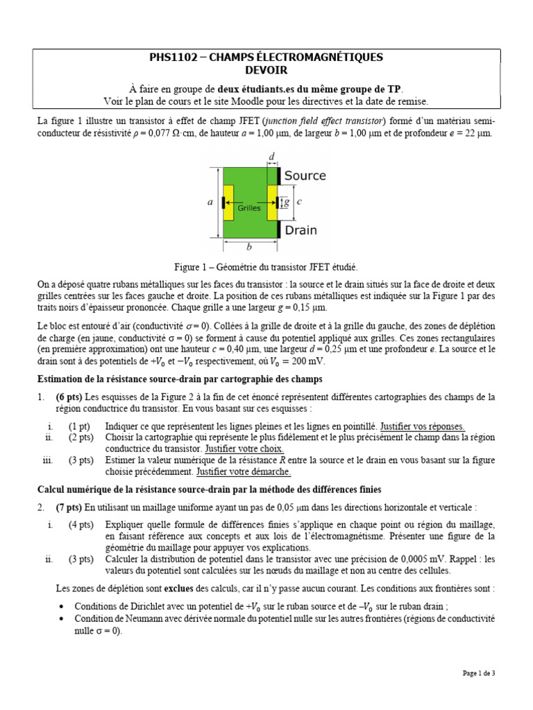 Estimation de la résistance d'un JFET | PDF | Microsoft Excel ...