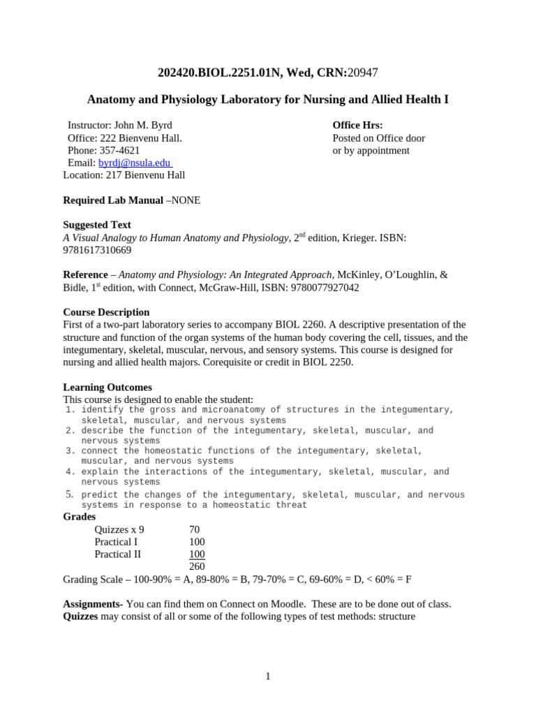 Anatomy & Physiology Lab for Nursing | PDF | Neuroscience | Zoology