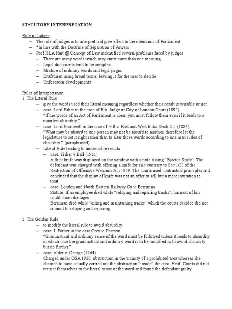 Understanding Statutory Interpretation Rules | PDF | Plain Meaning Rule ...