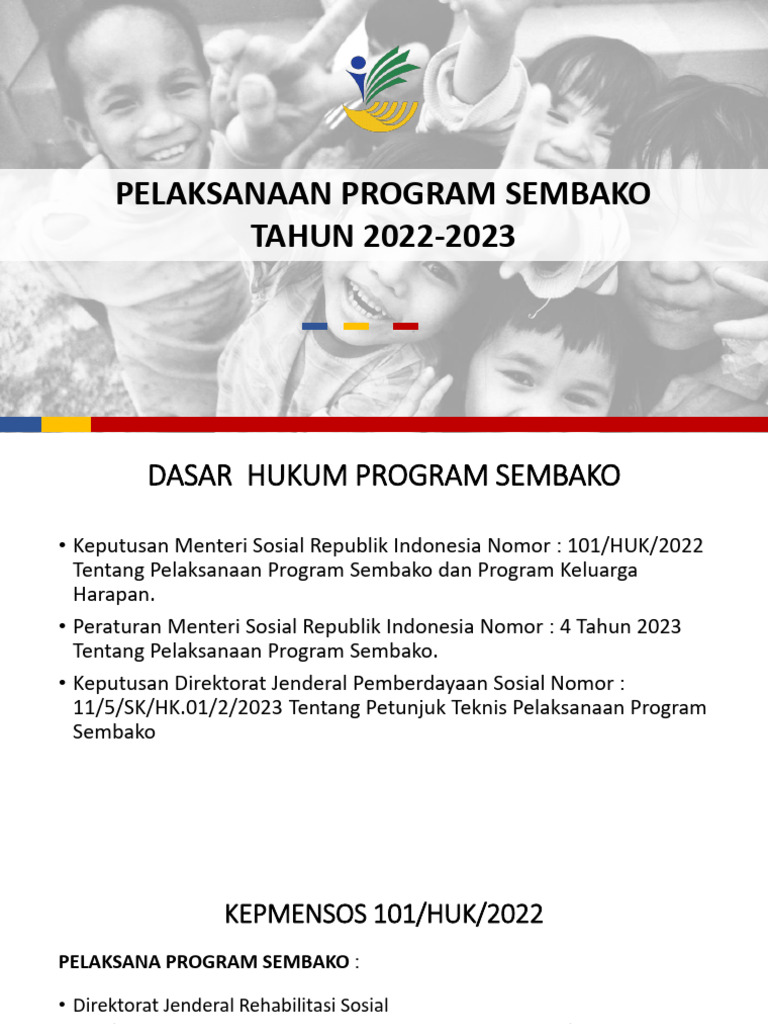 Pelaksanaan Program Sembako 2022-2023 | PDF