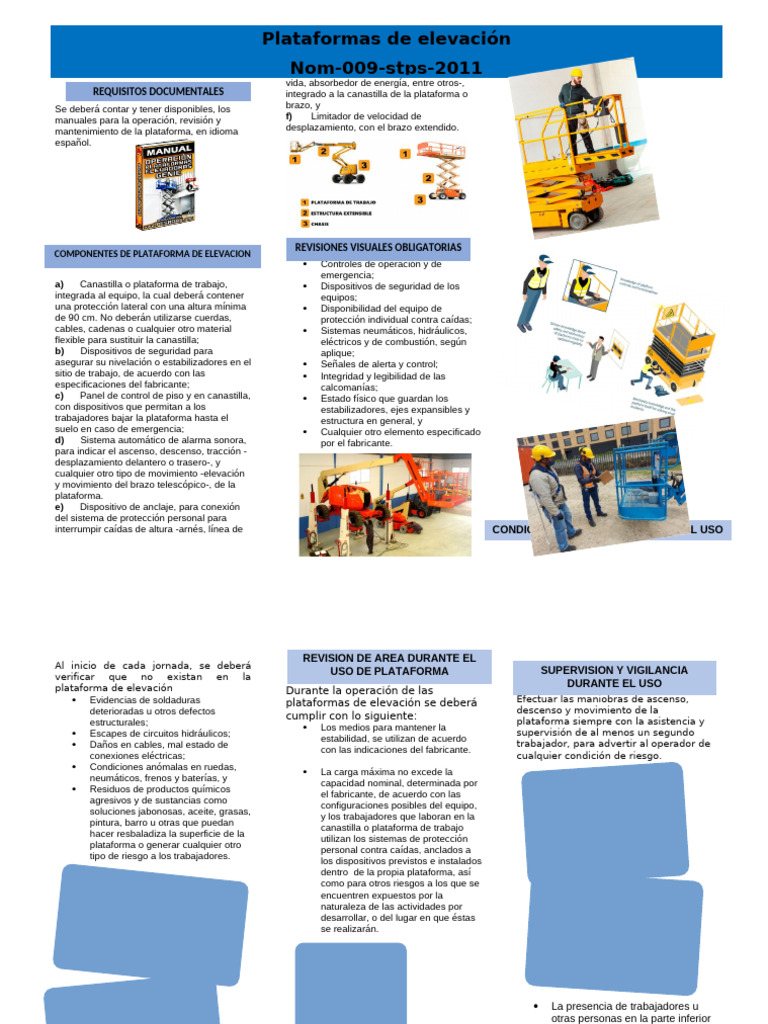 Requisitos y Seguridad en Plataformas de Elevación | PDF | Neumático ...