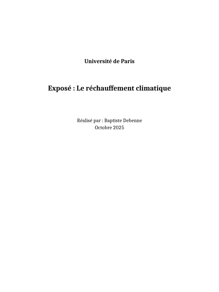 Causes et solutions du réchauffement climatique | PDF | Changement ...