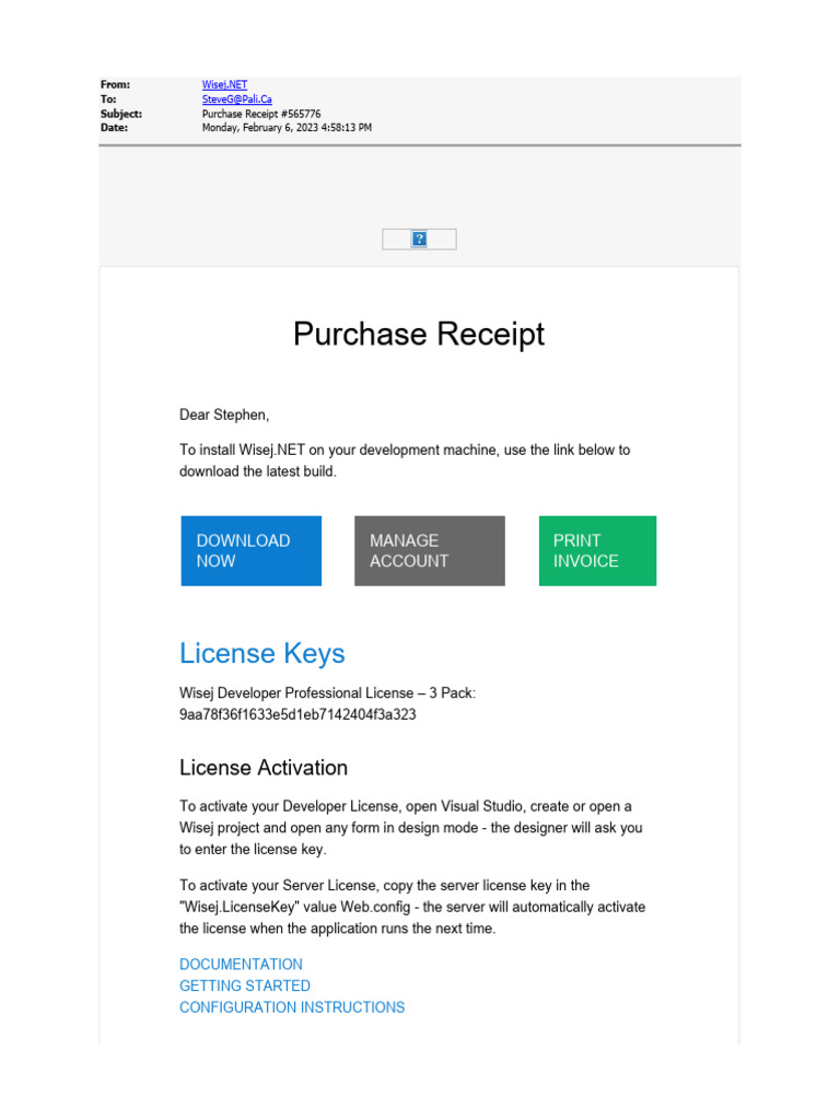 Wisej.NET Purchase Receipt #565776 | PDF