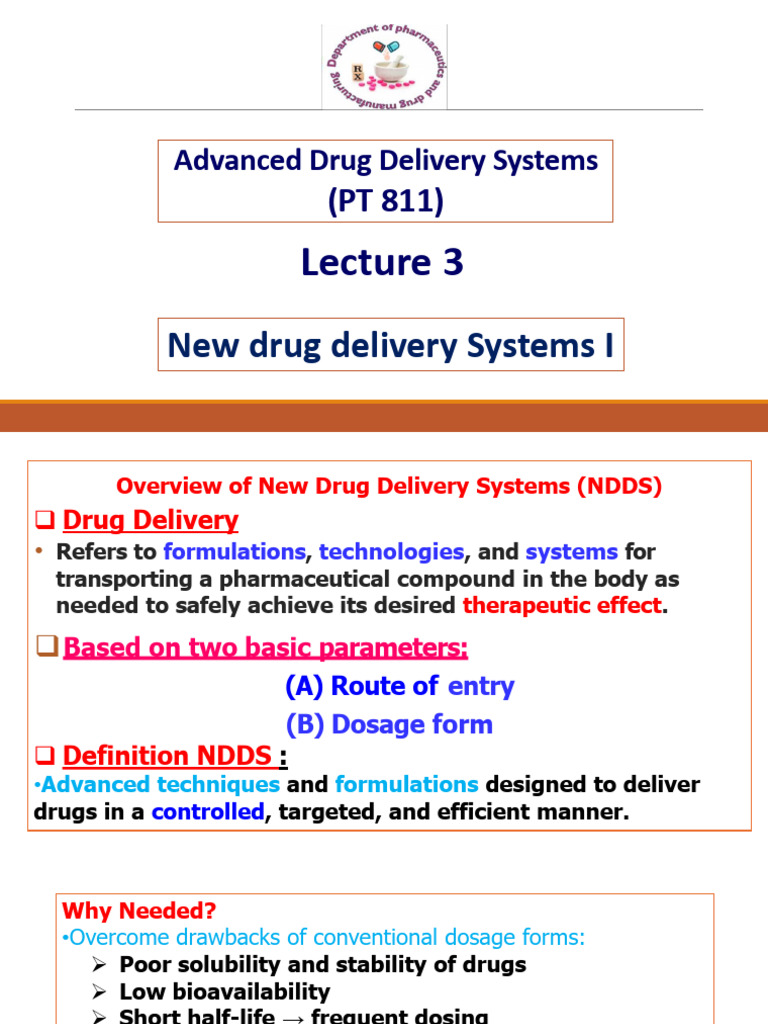 New Drug Delivery Systems Overview | PDF | Liposome | Phospholipid