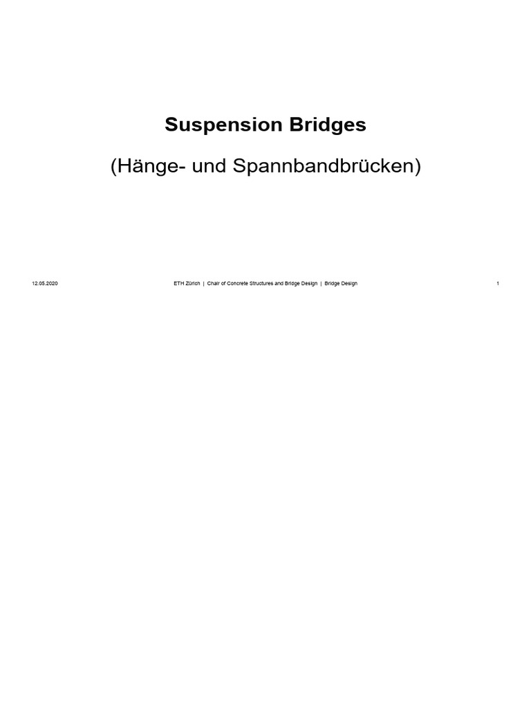 Overview of Suspension Bridges | PDF | Bridge | Bending