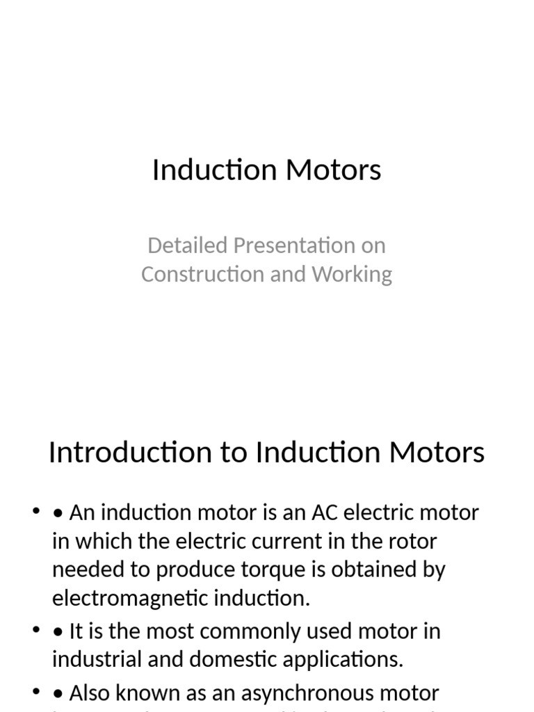 Induction Motors: Construction & Operation | PDF | Electric Motor ...