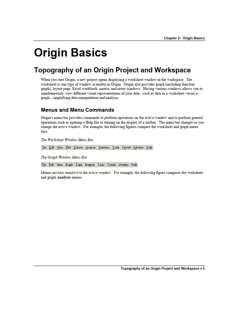 Origin Project Workspace Overview | PDF | Microsoft Excel | Window ...