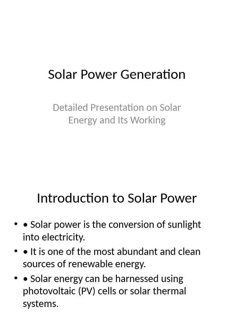 Solar Power: Systems, Benefits, and Applications | PDF | Solar Power ...