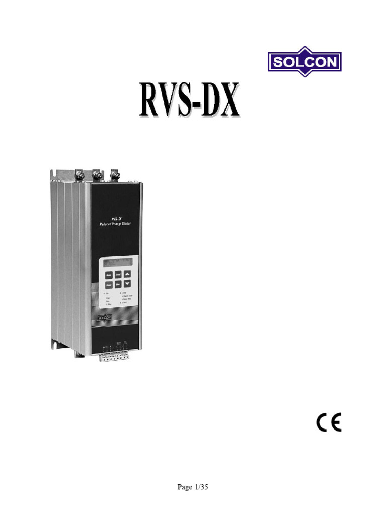 Manuel d'utilisation Démarreur DX-RVS | PDF | Électricité | Ingénierie ...
