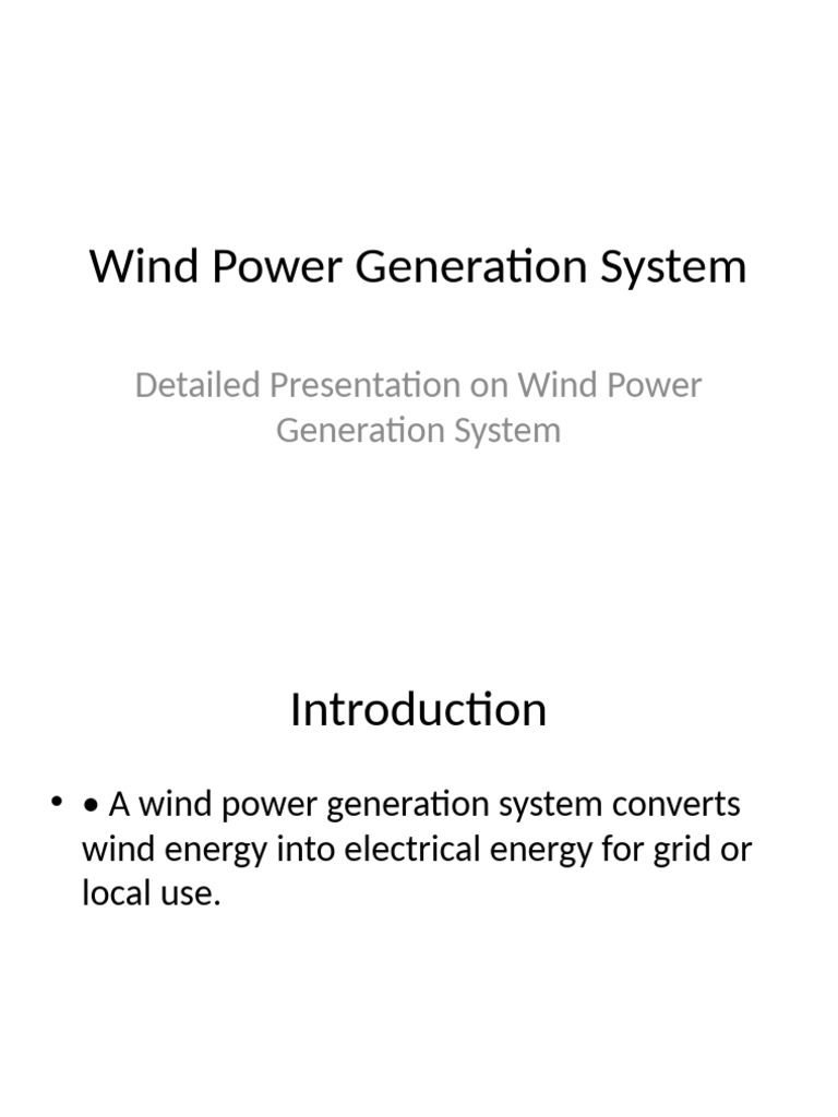 Wind Power Generation System Overview | PDF