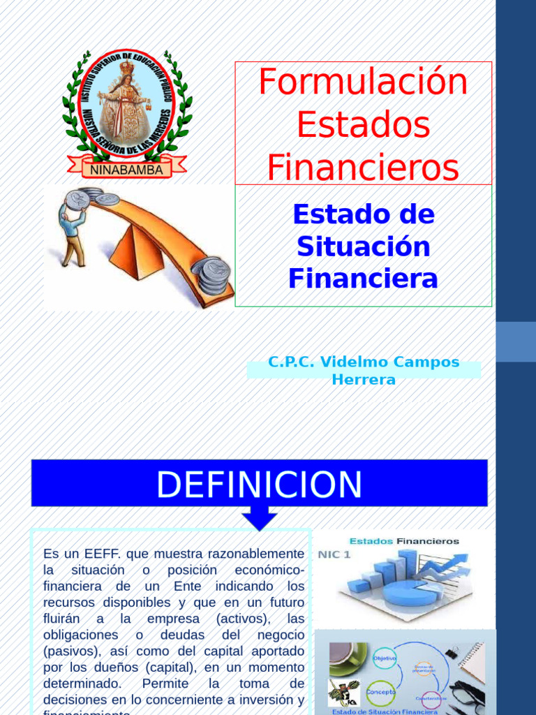 Estado de Situacion Financiera | PDF | Hoja de balance | Dinero