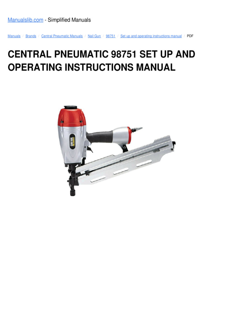 Central Pneumatic Framing Gun | PDF | Valve
