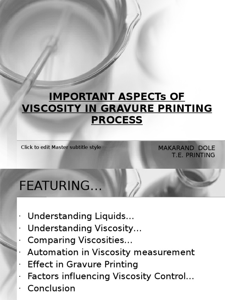 Important Aspect of Viscosity in Gravure Printing Process PDF