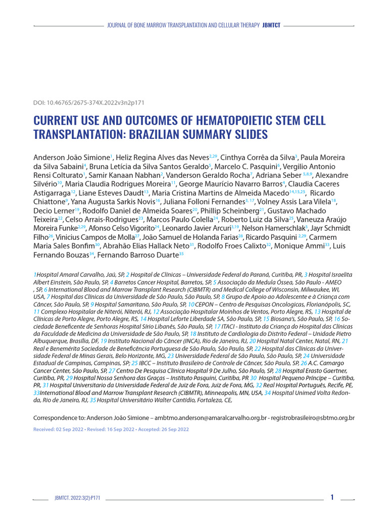 ##270922-JBMTCT-Current Use and Outcomes of Hematopoietic Stem Cell ...