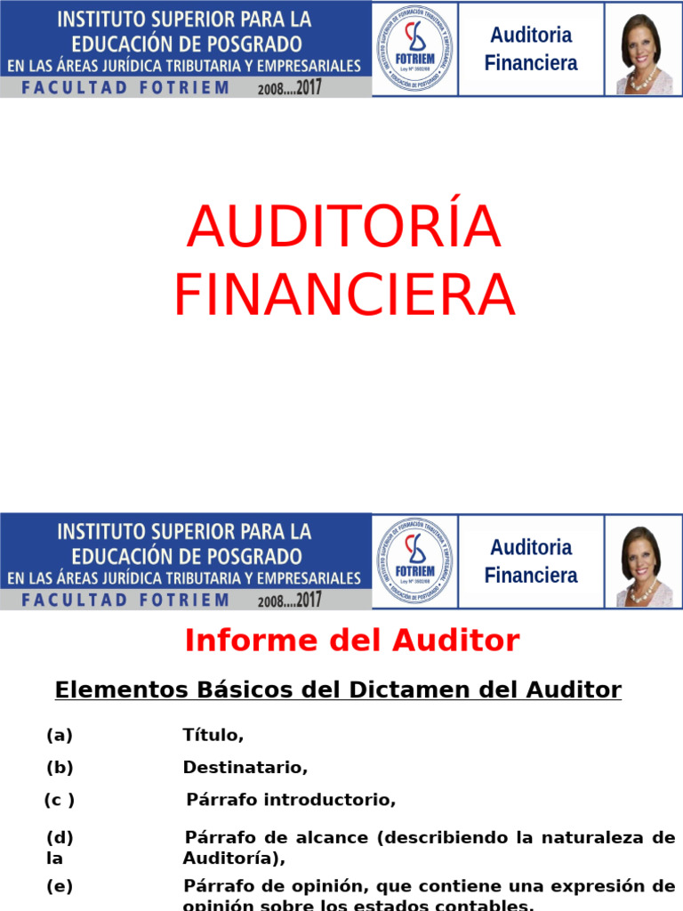 Auditoria Financiera 06 | PDF | Auditoría | Contralor