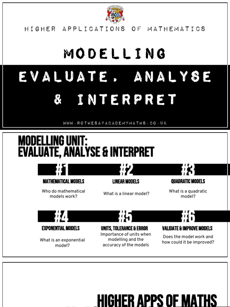 Higher Mathematics: Modelling Techniques | PDF | Mathematical Model ...