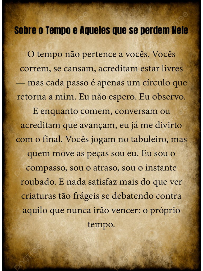 Reflexões sobre o Tempo e a Vida | PDF