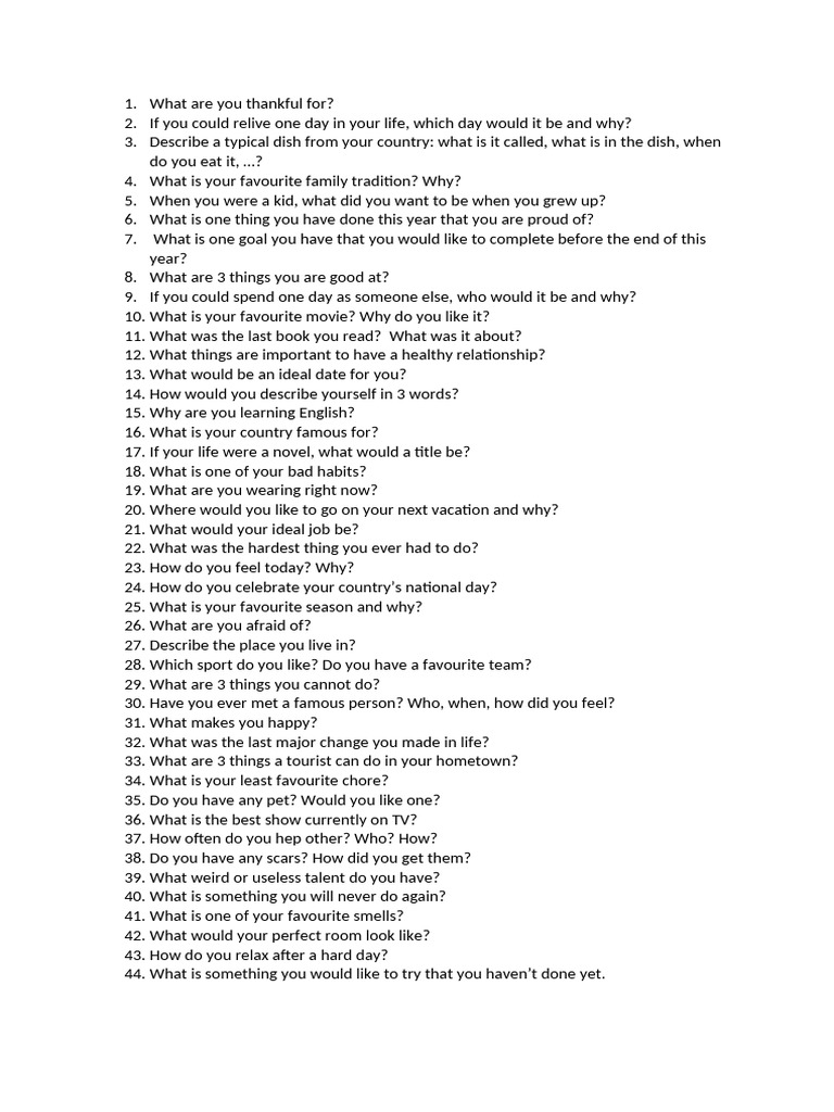 50 Thought-Provoking Questions | PDF