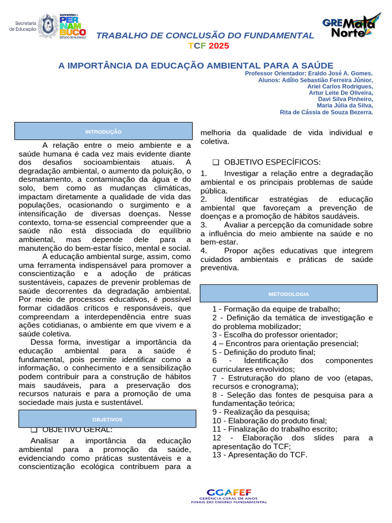 Educação Ambiental e Saúde Humana | PDF | Ambiente natural ...