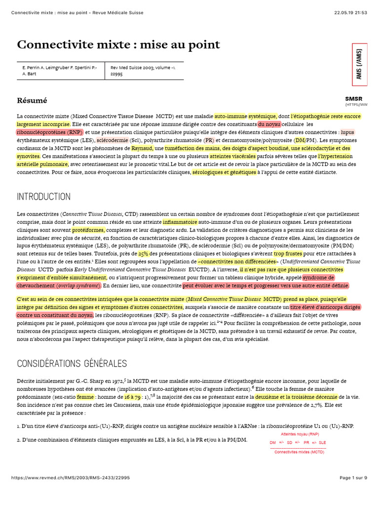 Connectivité mixte : caractéristiques et diagnostic | PDF | Lymphocyte ...