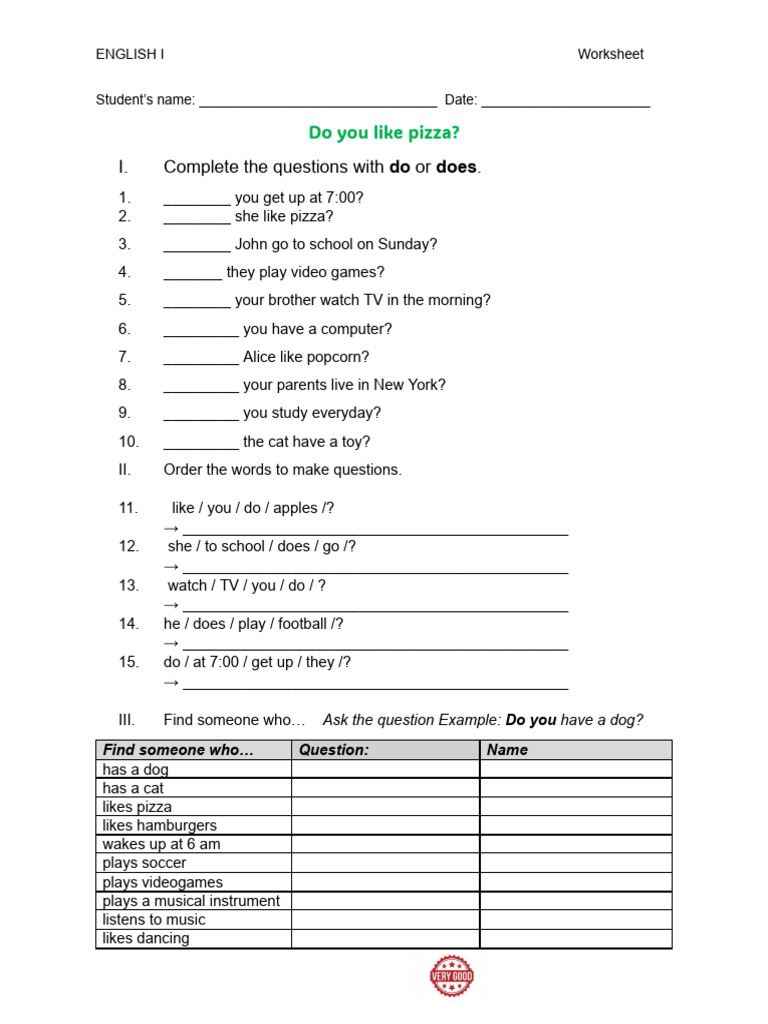 English I Question Formation Worksheet | PDF | Chess Openings | Chess ...