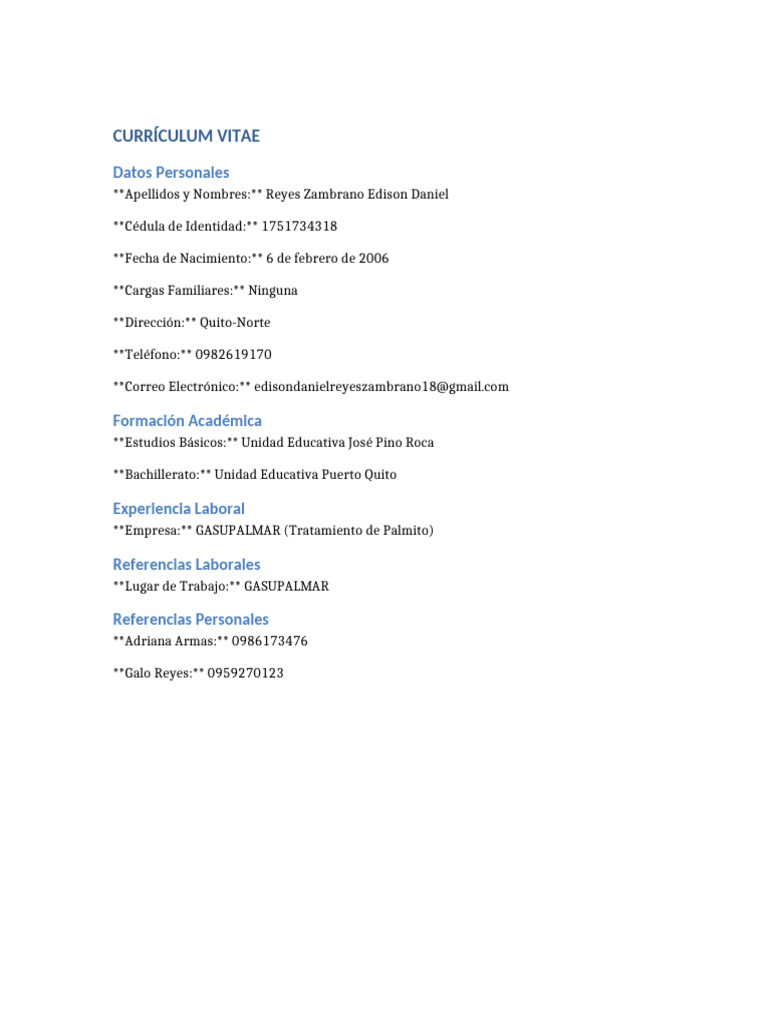 Curriculum Edison Reyes | PDF