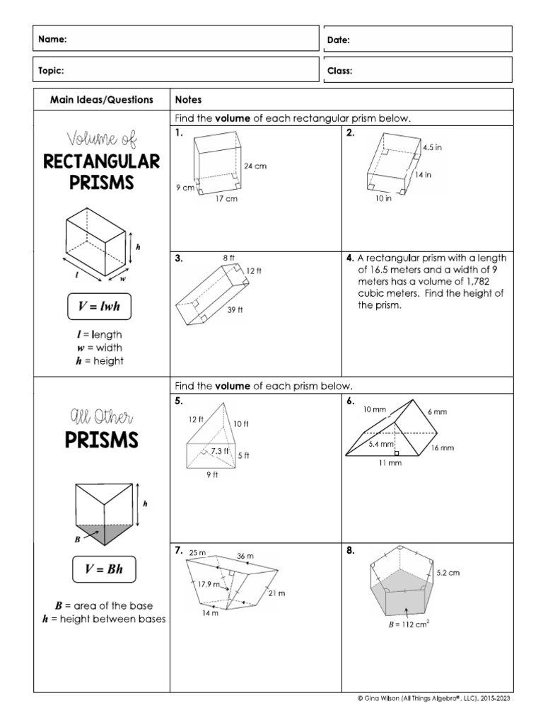 03 - M3 - Volume of Prisms | PDF