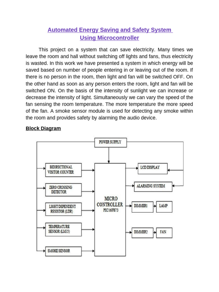 Smart Energy Saving System with Safety | PDF