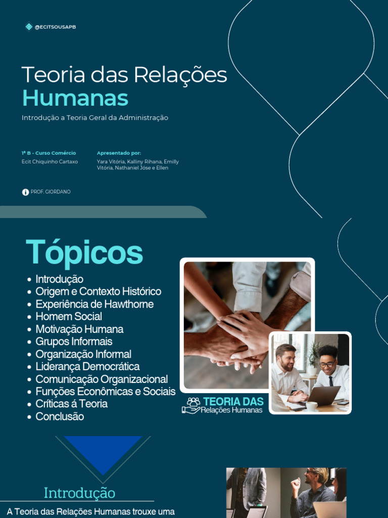 Teoria das Relações Humanas na Administração | PDF | Liderança ...