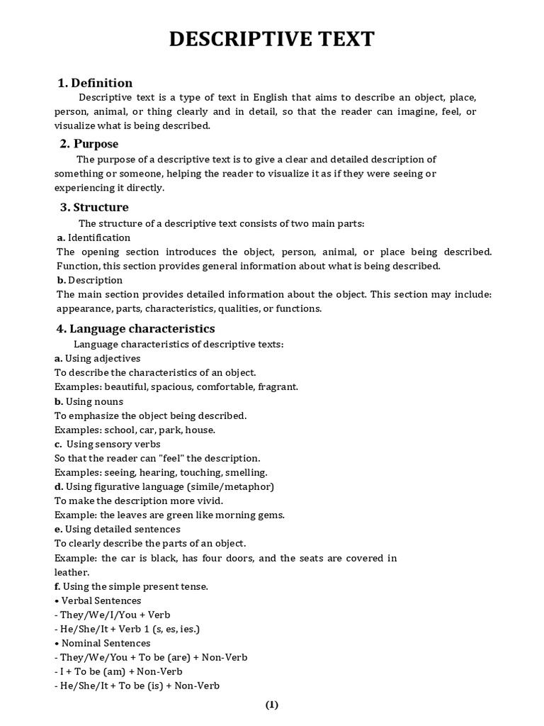Descriptive Text - 20251002 - 081152 - 0000 | PDF | Verb | Linguistics