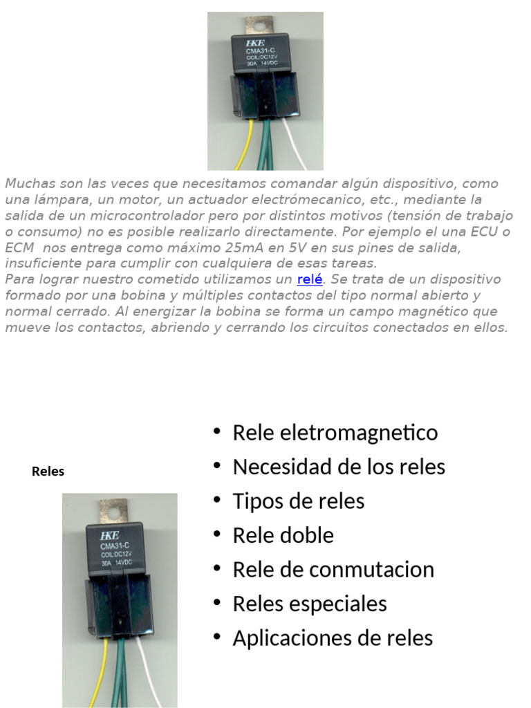Tipos de Relés y sus Aplicaciones | PDF | Relé | Electrónica
