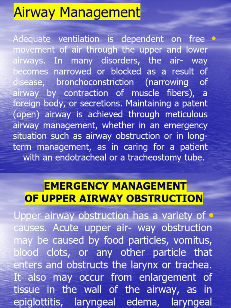 Airway Management and Ventilation Techniques | PDF | Medical ...