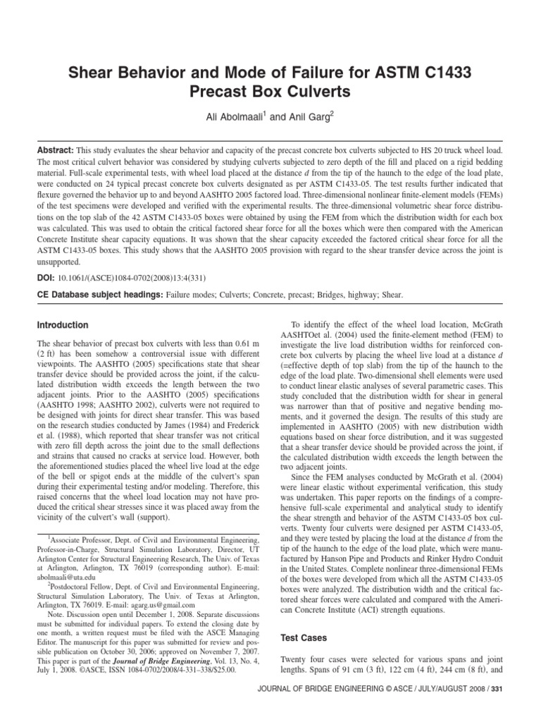 Ali Et Al - 2008 - Shear Behavior and Mode of Failure For ASTM C1433 ...