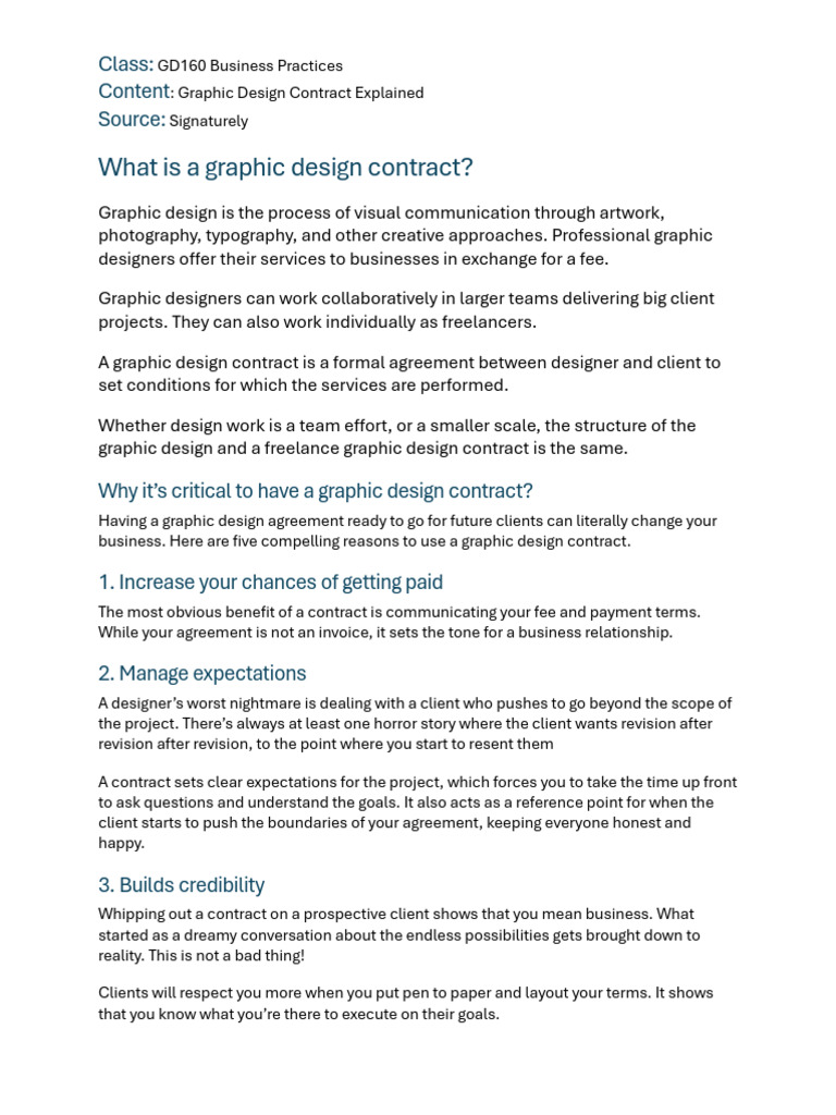 Essential Graphic Design Contract Guide | PDF | Graphic Design | Business
