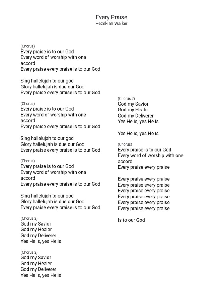 Every Praise Lyrics | PDF