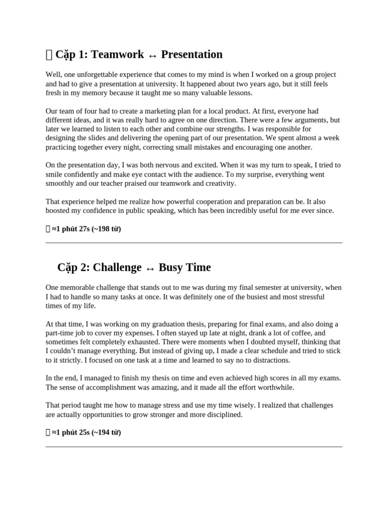 Memorable Life Experiences and Lessons | PDF